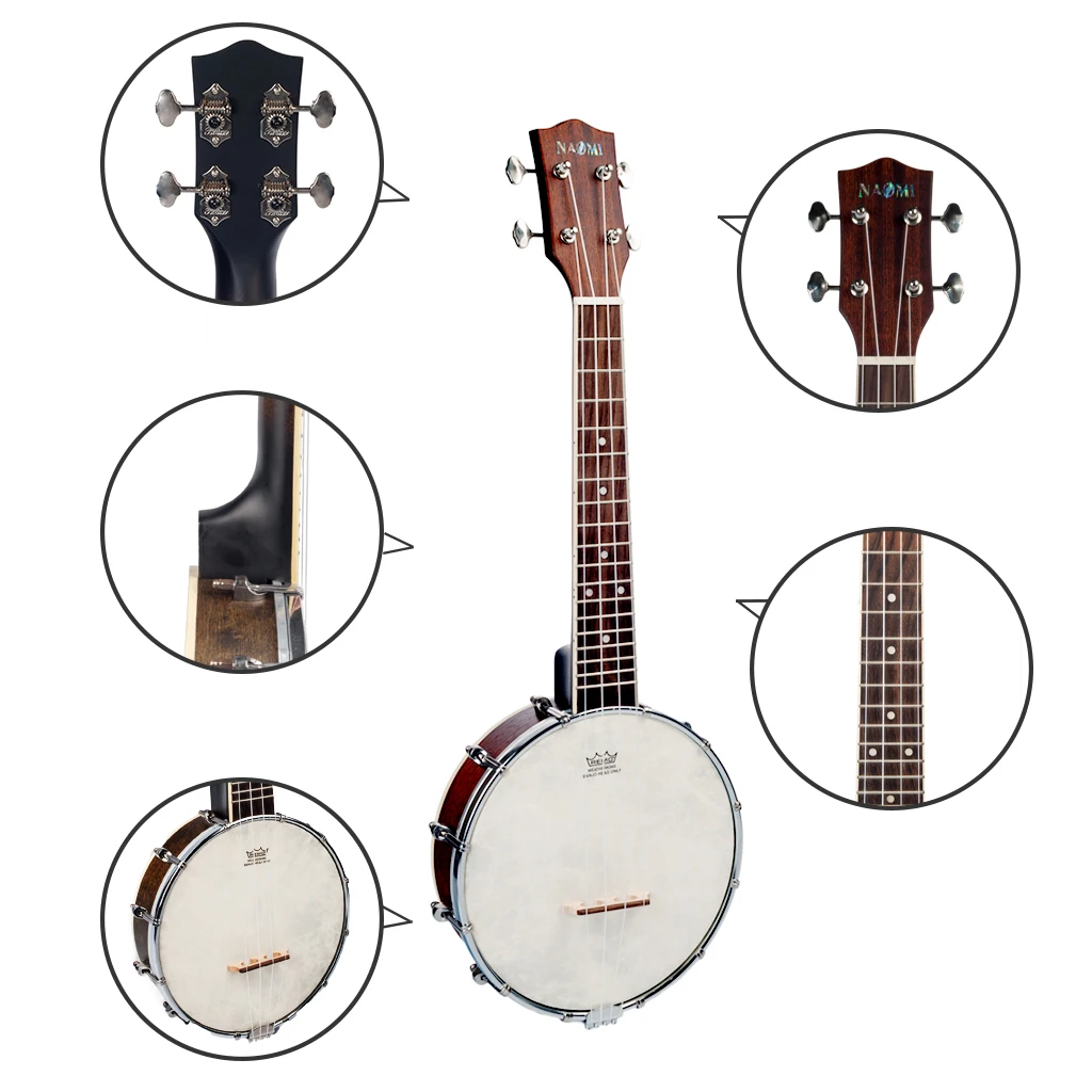 Banjolele 23 Inch Concert Maple Banjo Ukulele Combination With Gig Bag Musical Instrument | Спорт и развлечения