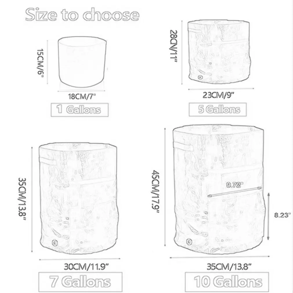 

Potato planting bag Sweet potato growing bag Non-woven Access Flap Design Easy to Operate Drain Breathable