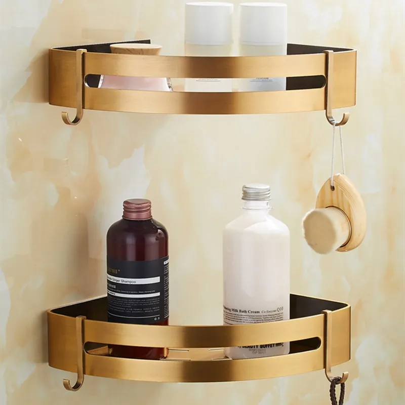 

Bathroom Triangular Basket Antique Space Aluminum Bathroom Shelves Pendant European Bathroom Corner Frame Wall Hanging