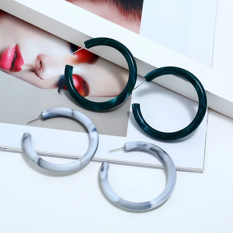 Женские модные серьги пестрые C shape с половиной обруча для женщин уксусная