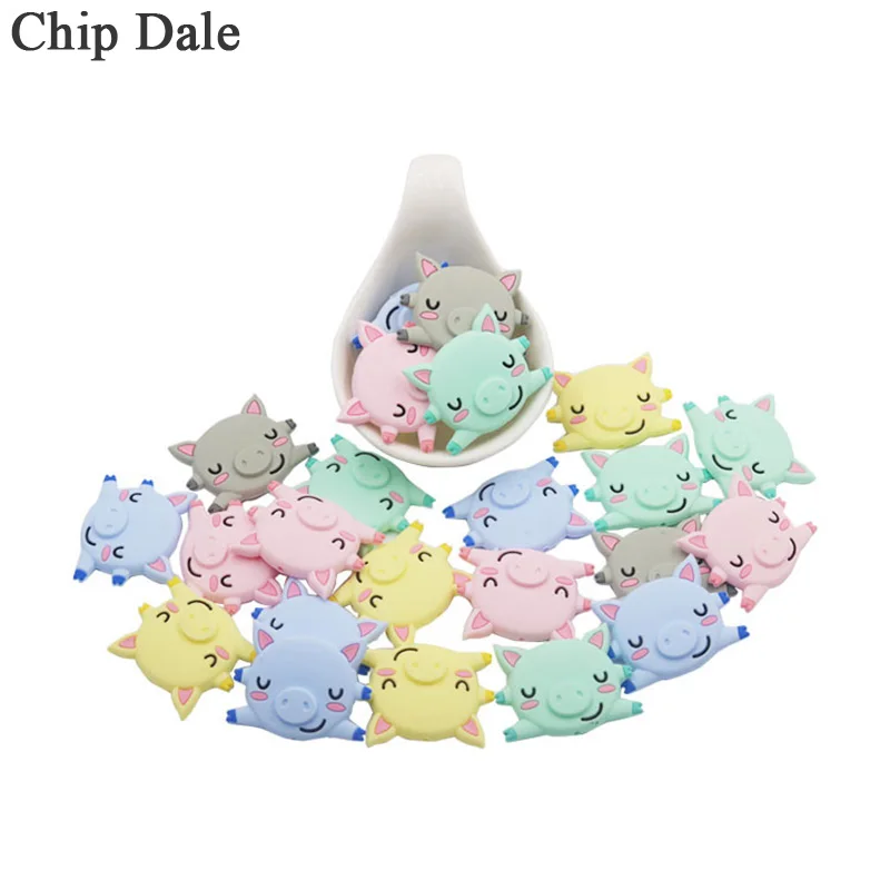 10 шт. силиконовые бусины в виде свиньи|Детские прорезыватели| |