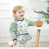 Baby Kids Toddler Long Sleeve Scarf Waterproof Art Smock Feeding Bib Apron Pocket Infant Boys Girls Burp Cloth Banana Bibs