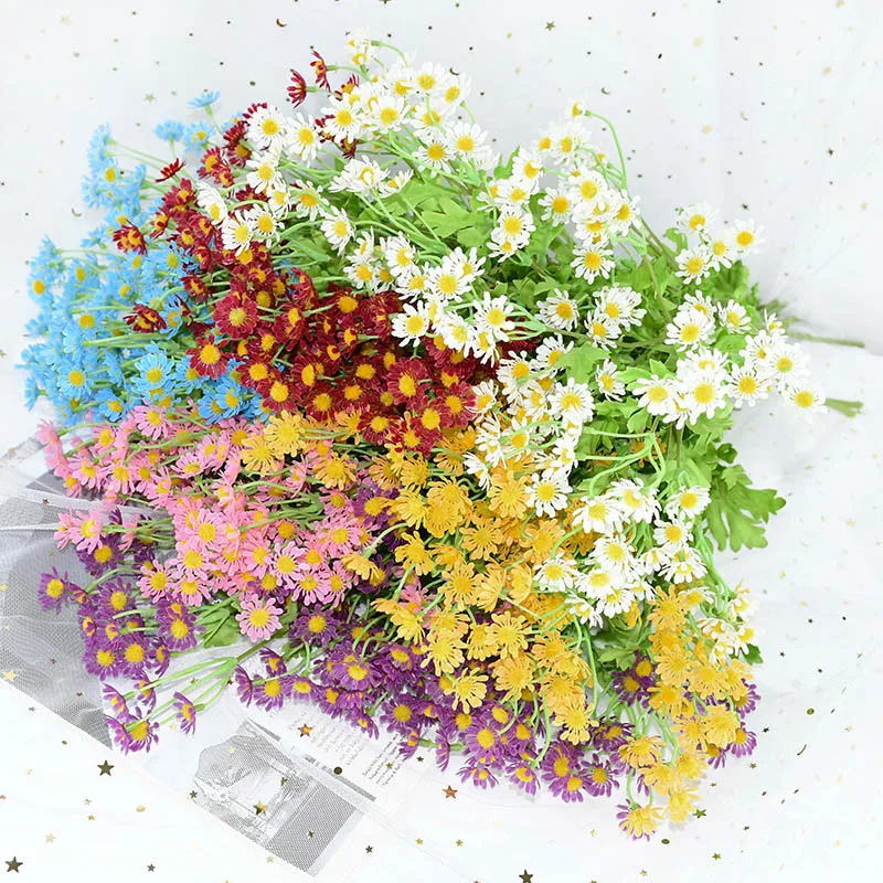 

1Pc 52cm Mini Silk Daisy Artificial Flowers Bouquet DIY Scrapbooking Wedding Party Decoration Home Garden Room Fake Daisy Flower