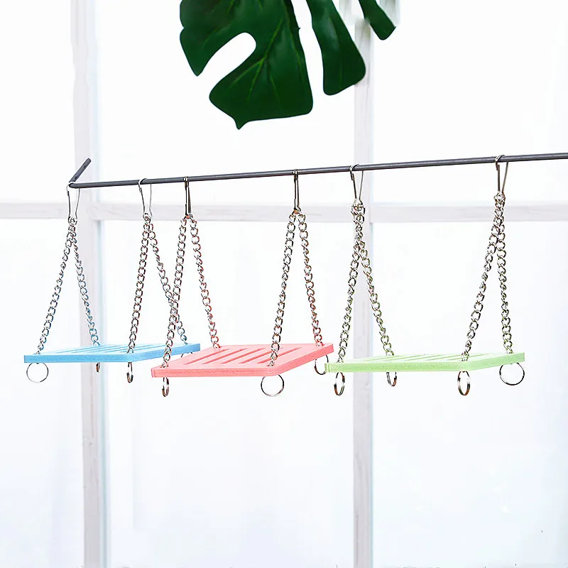 

1PC Parrot Hamster Ecological Wooden Swing Hammock Shake Suspended House Props Pet Products Pet Sports Entertainment Toys