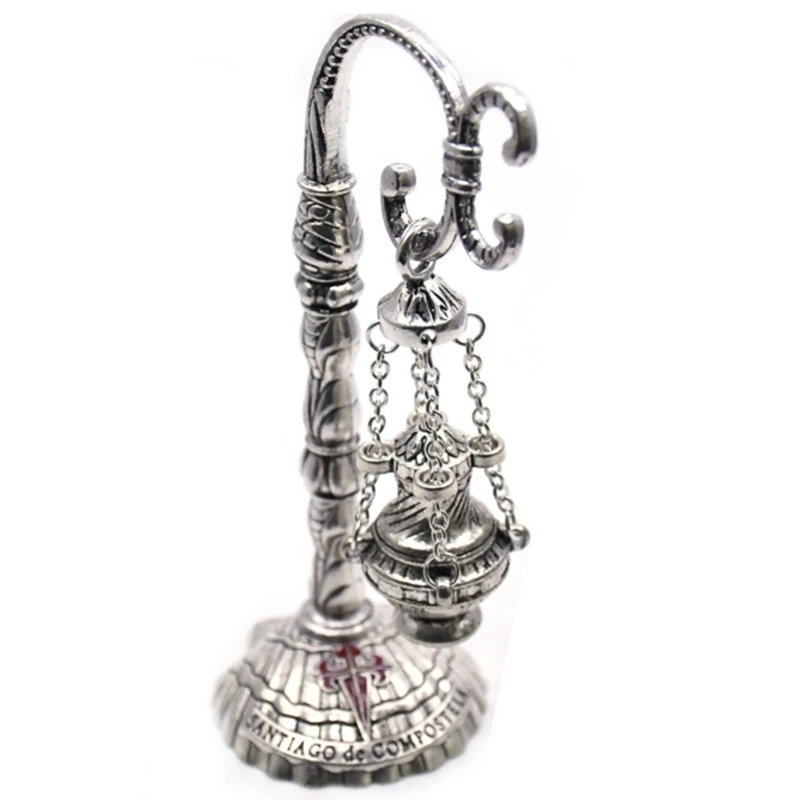 

Christian Incense Burner,Orthodox Greek Censer Incense Burner Liturgy Silver Cross Vintage Design for Church and Home