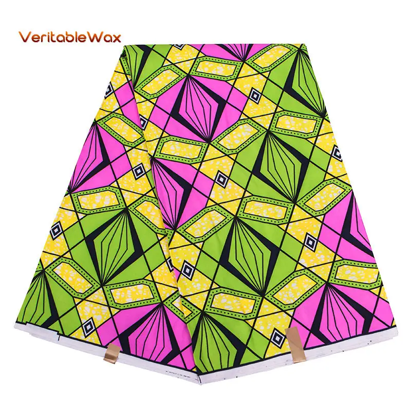 

African Ankara Real Wax Printed Fabric High Quality 100% Polyester Nigerian Tissus Fabric Women Diy Dress Making fp6402