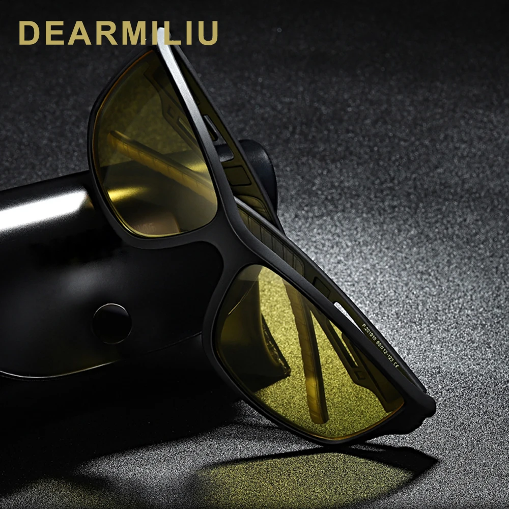 Мужские солнцезащитные очки DEARMILIU TR90 квадратные поляризационные с зеркальным