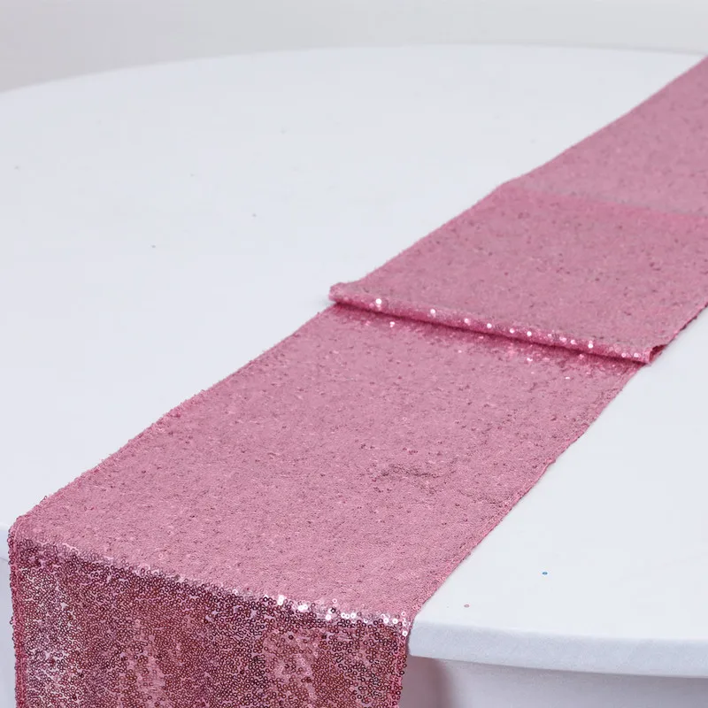 Pink WedFavor блестящая подвеска золотистого и серебристого цвета, блестящая настольная дорожка с блестками, блестящая настольная дорожка для свадебного банкета, вечерние украшения для мероприятий - Цвет: Pink