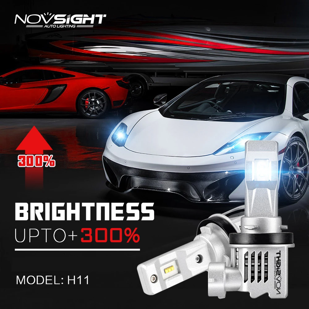 Novsight H7 H4 H3 H1 Светодиодные Автомобильные фары 6000K 10000lm Пара Автомобильные H11 9005 9006 HB2 Hi/lo луч авто фары лампы
