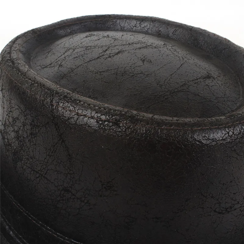 Фетровая шляпа для мужчин плоская из 100% кожи 4 размера|Мужские фетровые шляпы| |