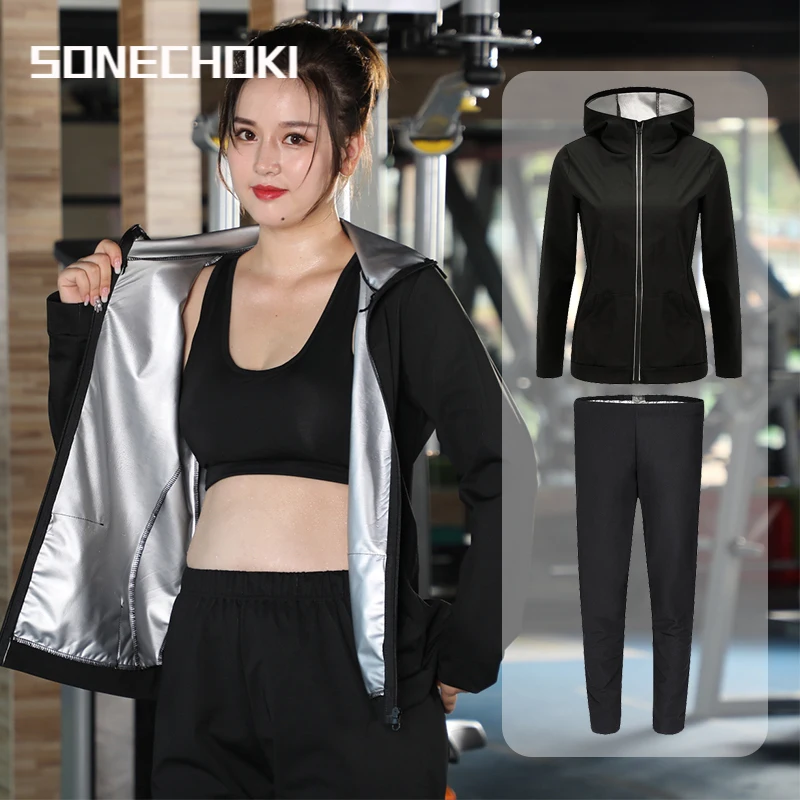 Женский спортивный костюм для похудения S/M/L/XL/XXL/XXXL/4XL полиэстер|Наборы тренировок