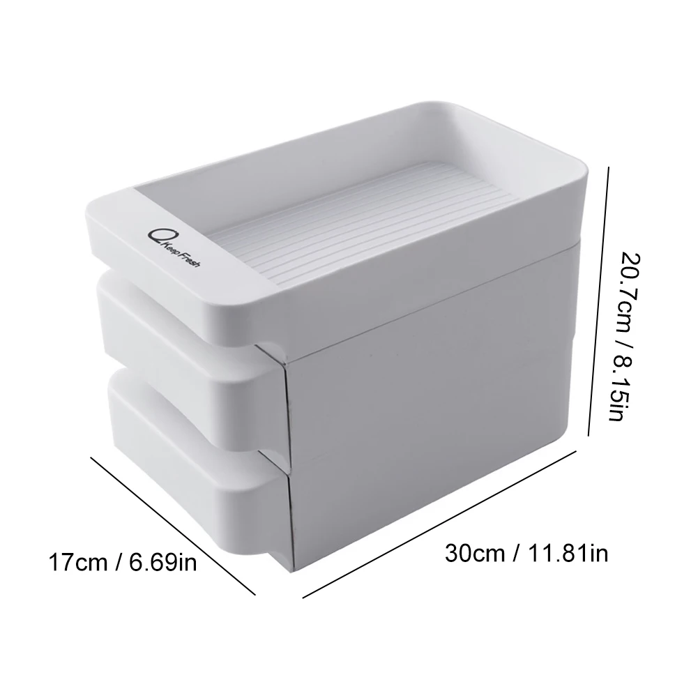 

30 Grid Drawer Type Egg Storage Box Separable Egg Organizer Egg Holder Kitchen Food Container Tray For Refrigerator 3 Layer