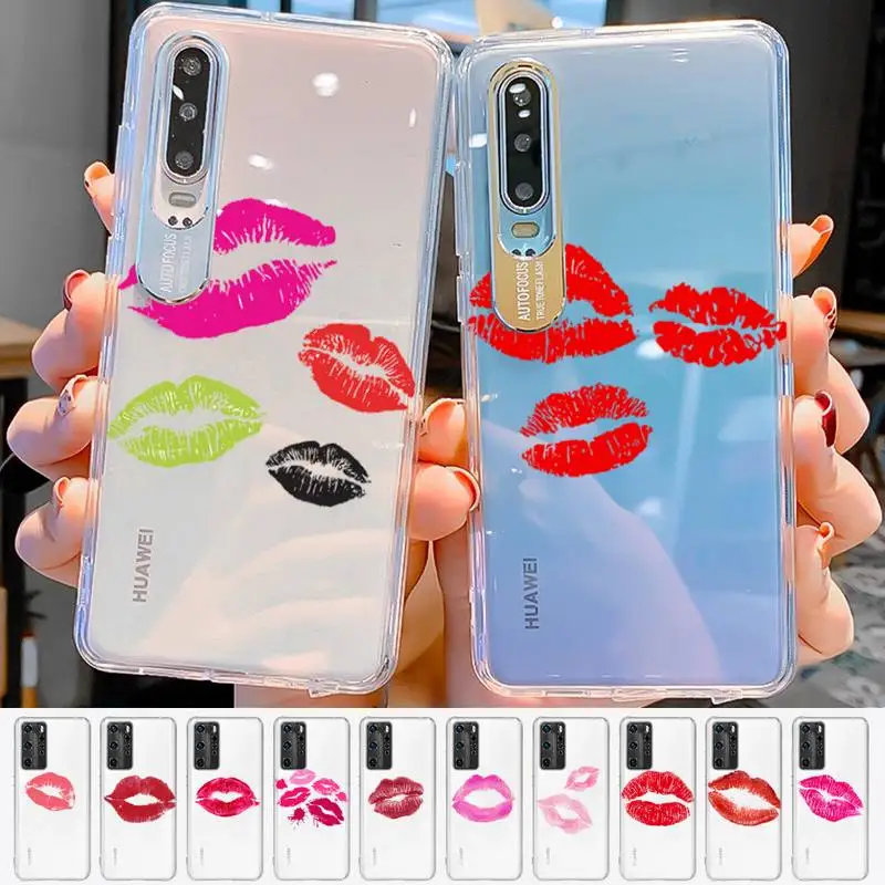 

YNDFCNB Lipstick Lip Print Phone Case For Huawei P 20 30 40 pro lite Psmart2019 Honor 8 10 20 Y5 6 2019 Nova3E