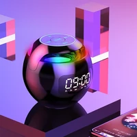 home room decora alarm clock with led display smart bluetooth speaker fm radio colorful light tf card mp3 music play table clock