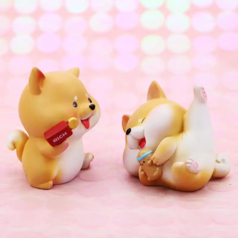 

Cute Lucky Dog Figurines Mini Statue Miniature Ornament Gifts Cake Decoration #8