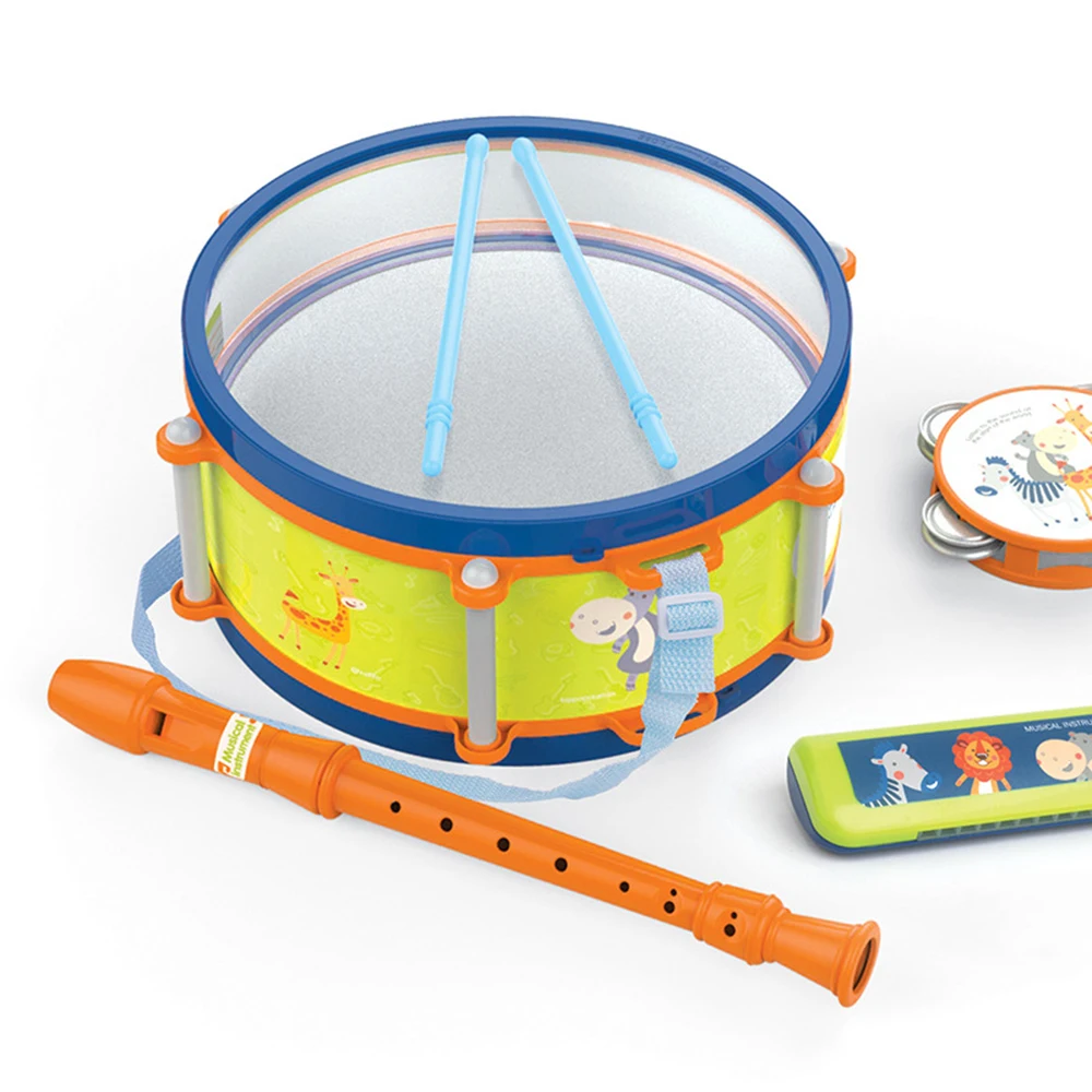 6 шт. детский музыкальный инструмент игрушка Музыкальный барабан колокольчик