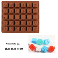 silicone chocolate mold english alphabet small squares ice tray candy mold cake decorations baking cake mold chocolate cute diy