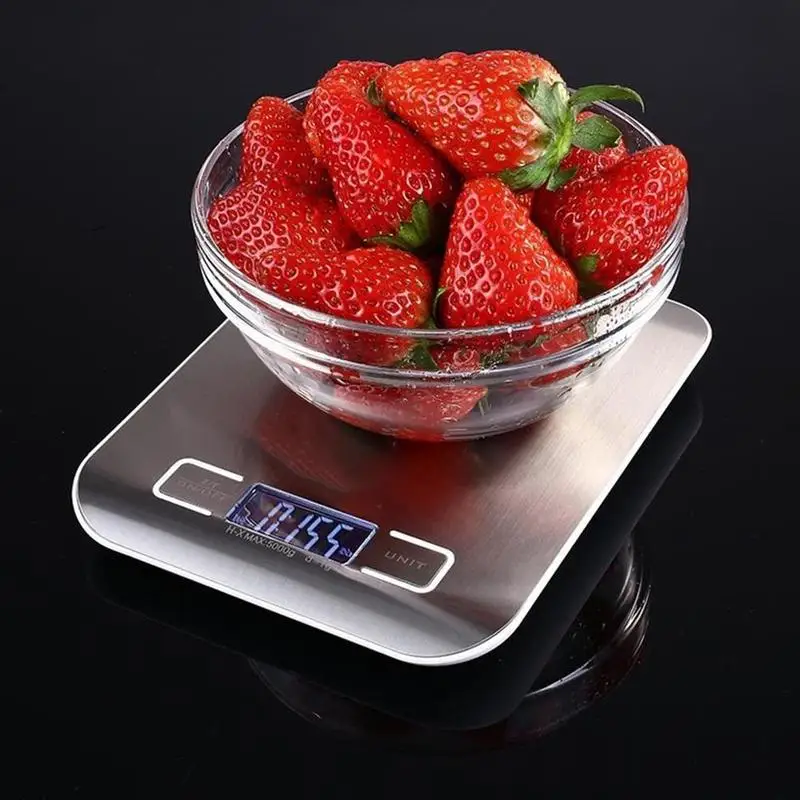 

LCD Steel Electronic Digital Scale Kitchen Food Cooking Scale Diet Food Grains Scales Baking Baking Z2Q8