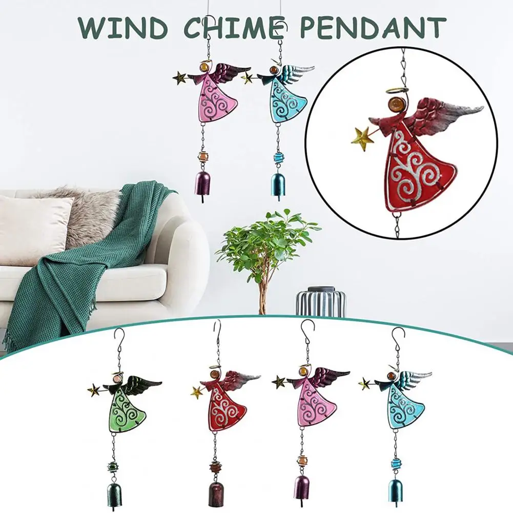 

Wind Chime Decorative Unique Angle Pattern Design Metal Outdoor Angel Wind-bell for Outdoor