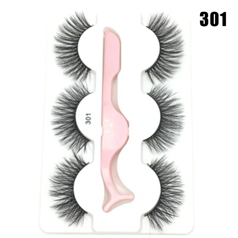 Оптовая продажа 3D поддельные ресницы длинные природа пушистый объем крест