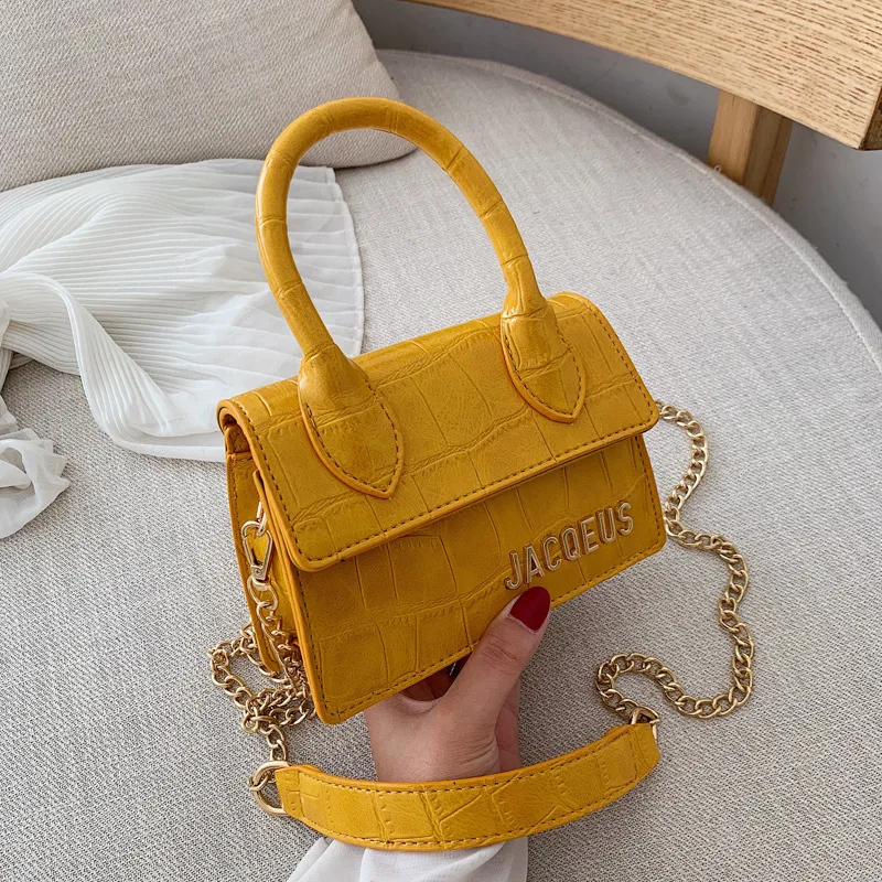 yellow Аллигатор шаблон маленькие Ins Горячие сумки для женщин новая волна сумка через плечо вместительная мини-сумка роскошная сумка-мессенджер с цепочкой - Цвет: yellow