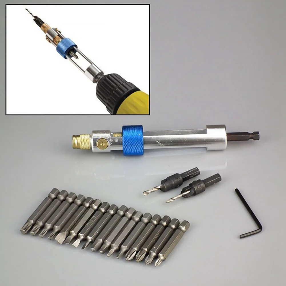 

20 Pieces Screw Bit Set Countersunk Head Half Time Drill High Speed Steel High Hardness Box Packed Durable Quick Switch Wrench