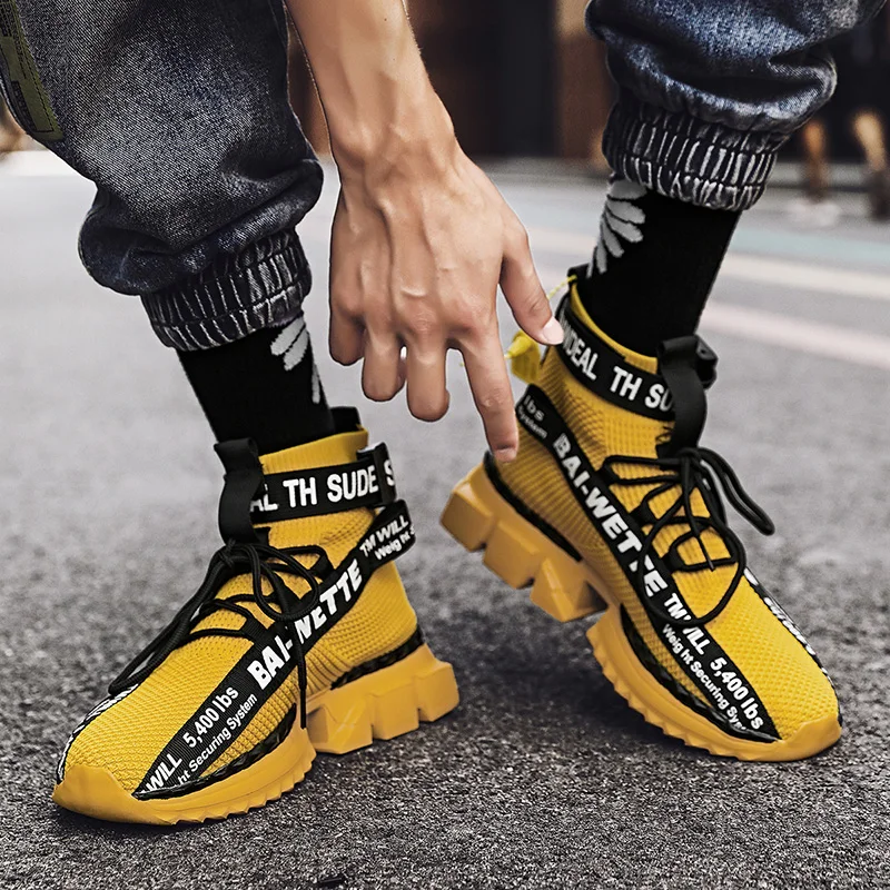 Men's Large Size Sneakers Casual Men's Socks Shoes Breathable Masculino Adulto High-Top Sneakers Zapatos Hombre Sapatos