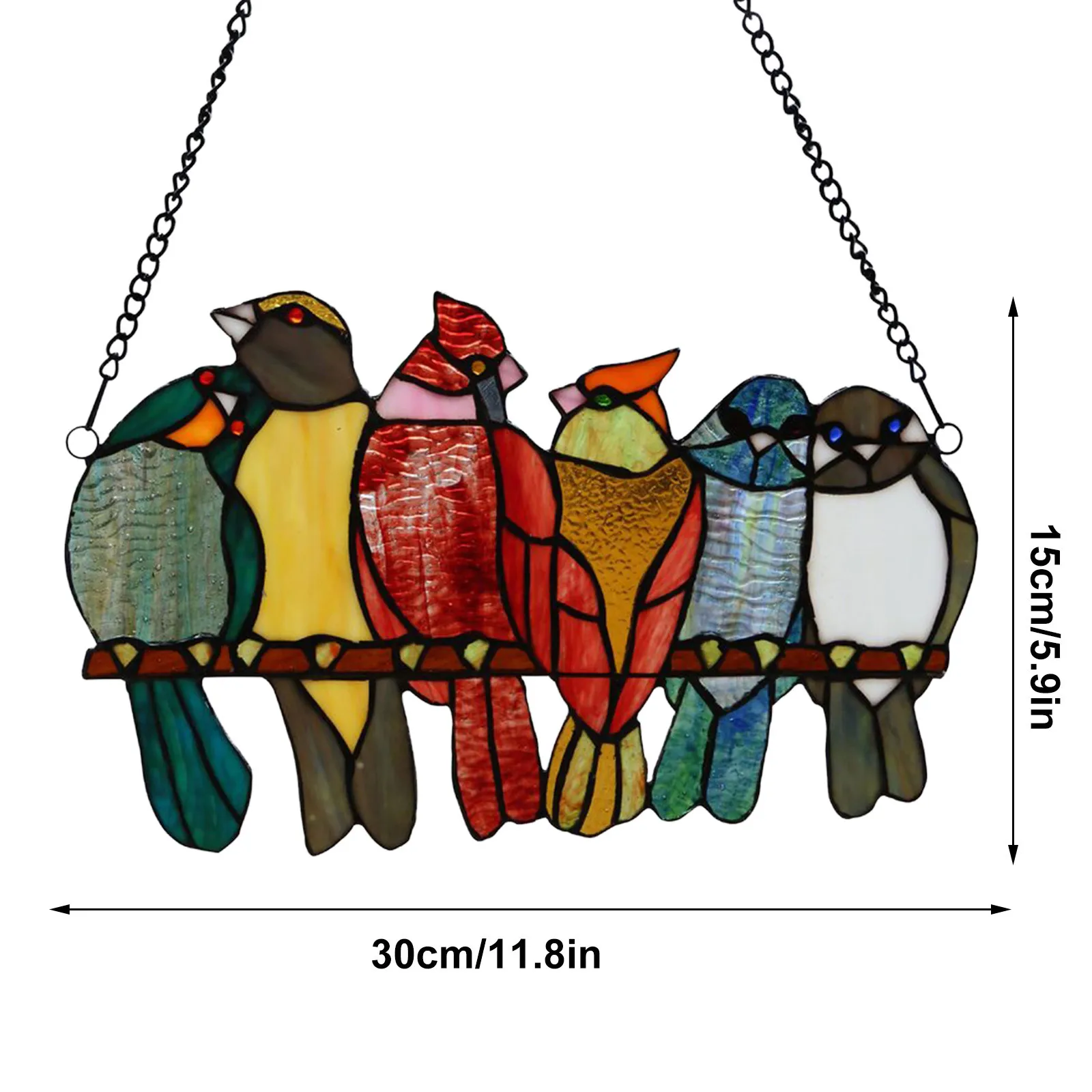 

Acrylic Bird Ornaments Style Stained Glass Window Panel Home Art Colorful Children's birthday gifts Decoration