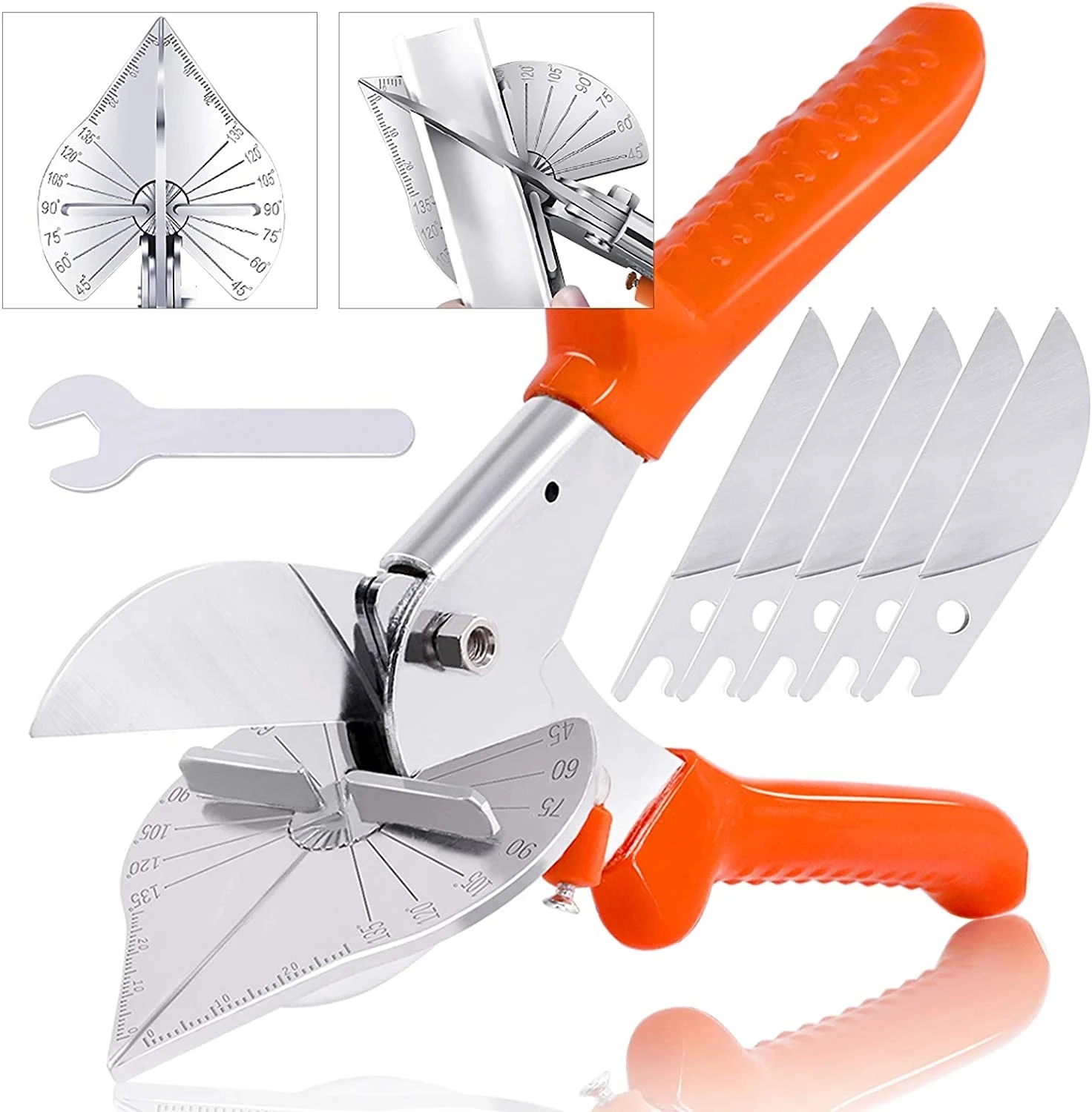 

Onnfang 22PCS Angle Shear 45-135° Pipe Miter Shear Wire Plastic Hose Multi Scissor Cutter Plumbing Home Improvement Tool