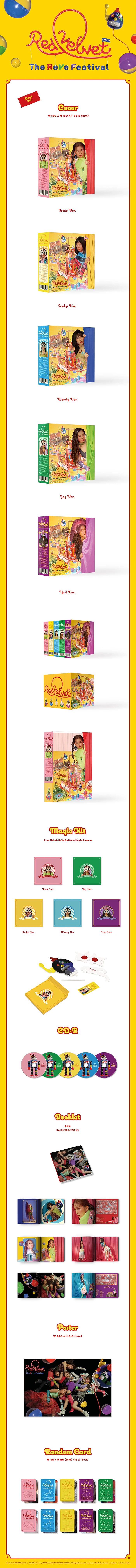 [MYKPOP]~ Официальный~ Красный бархат: REVE фестиваль день альбом CD-SA19081509