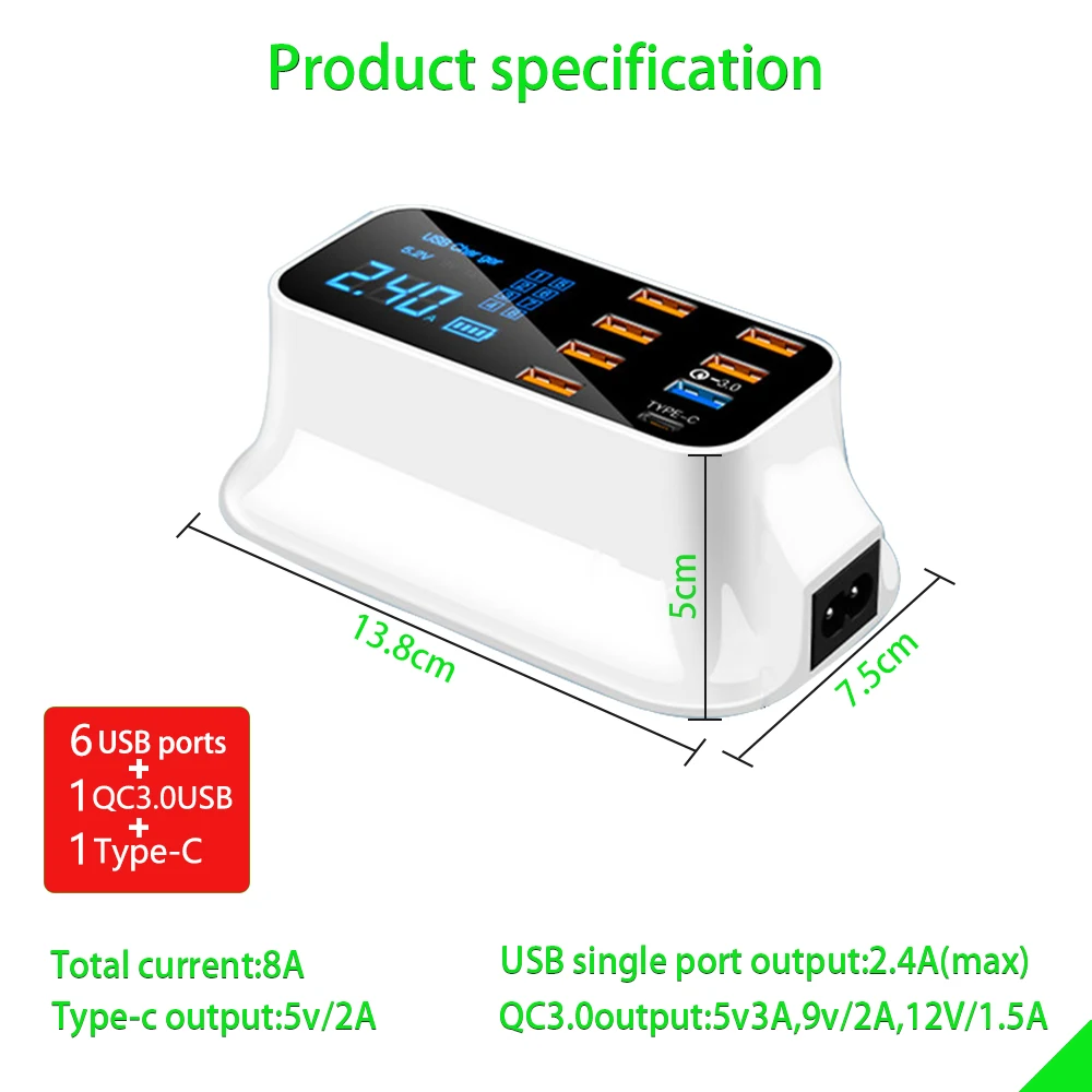 quick charge 3 0 led display usb charger for android iphone adapter phone tablet fast charger free global shipping
