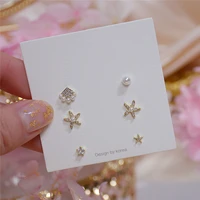 elegant exquisite 14k real gold starfish pearl fish tail stud earrings for women cubic zircon zc earrings