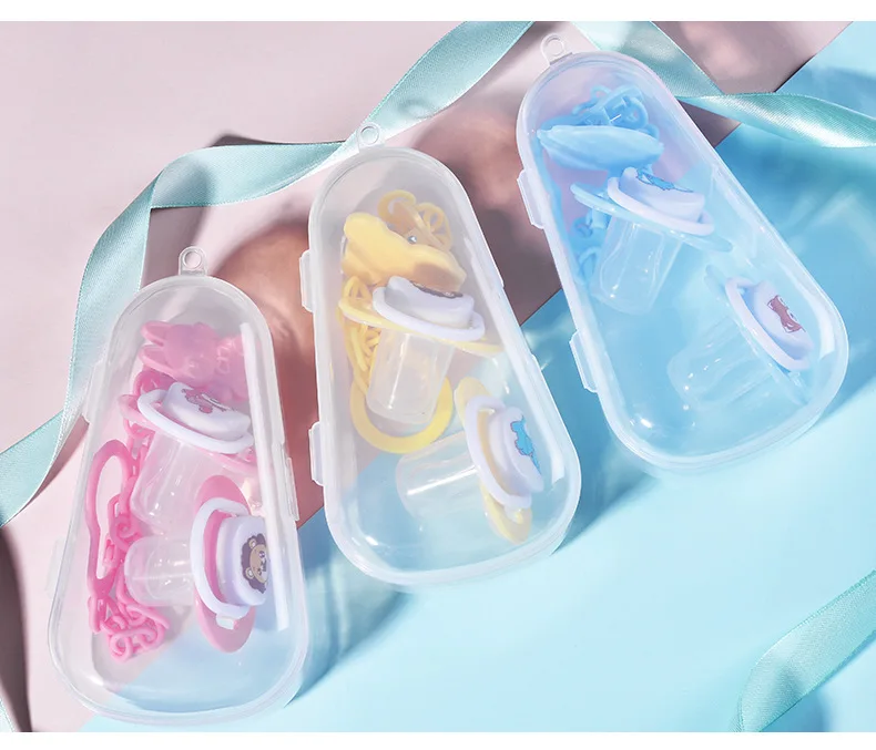 Irrigador Nasal transparente tipo gota de agua para beb&eacute;s, caja de almacenamiento de seguridad PP, mordedor para ni&ntilde;os, caja de almacenamiento de dulces y medicina-3