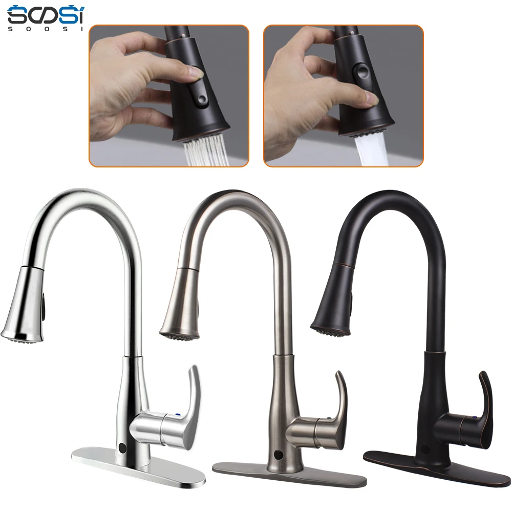 

Sensor Two-mode Kitchen Faucet Pull out Side Sprayer Dual Model Single Handle Mixer Tap Sink Faucet 360 Rotation Kitchen Faucets