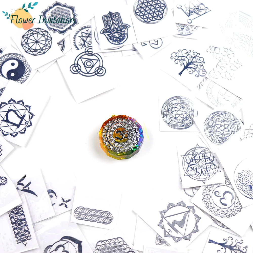 Энергия оргонит наклейка чакра эпоксидная смола ювелирные изделия цветок жизни