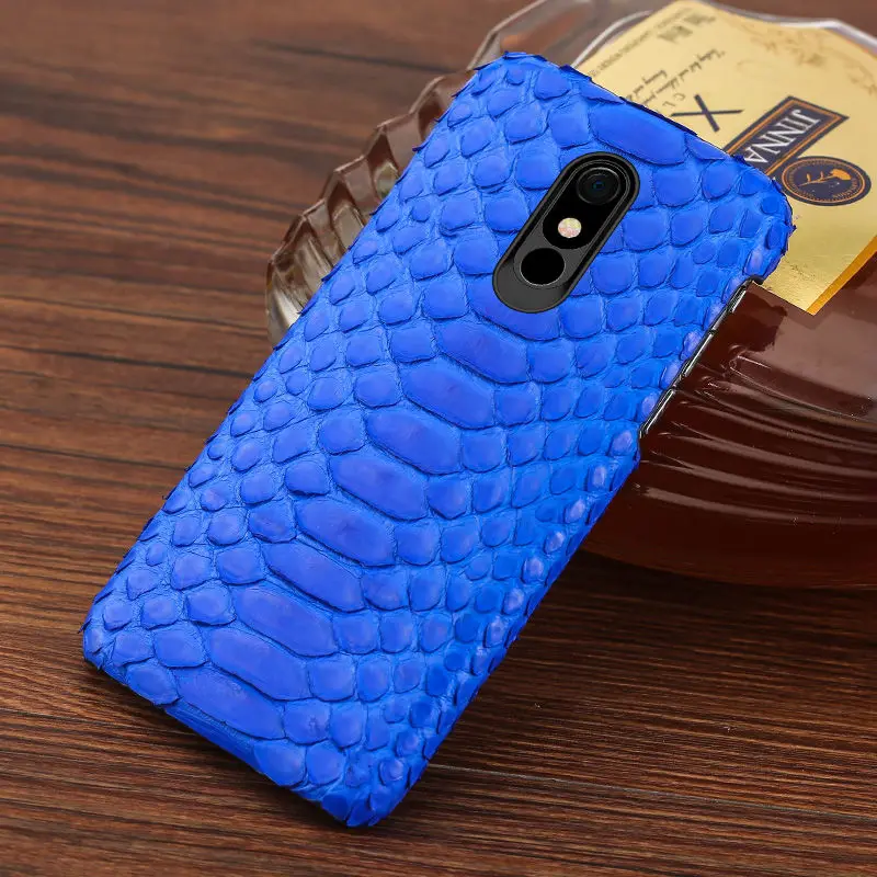 Синий Чехол для телефона из натуральной кожи питона для LG G6 G7 G5 G8 G8S чехол Роскошный тонкий женский чехол из змеиной кожи для LG V30 V40 V50 - Цвет: Синий