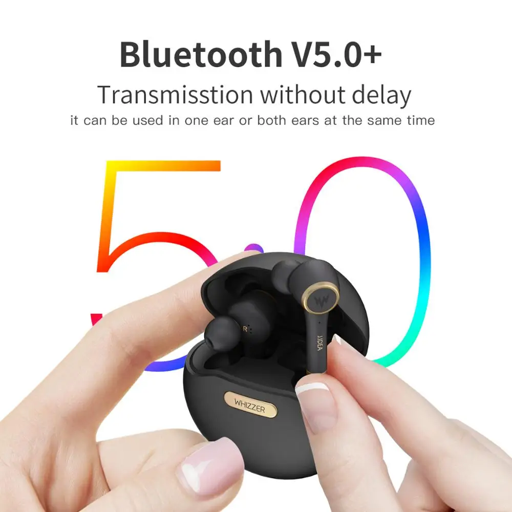 Whizzer Bluetooth Wireless Earphones TP1 TWS with Microphone Sports Waterproof headset 3D Stereo Sound Noise Cancelling Headset |