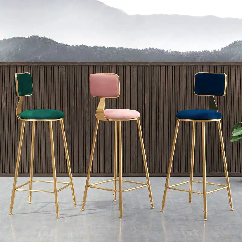 Высокий табурет барный стул простой железный обеденный современный кафе Досуг