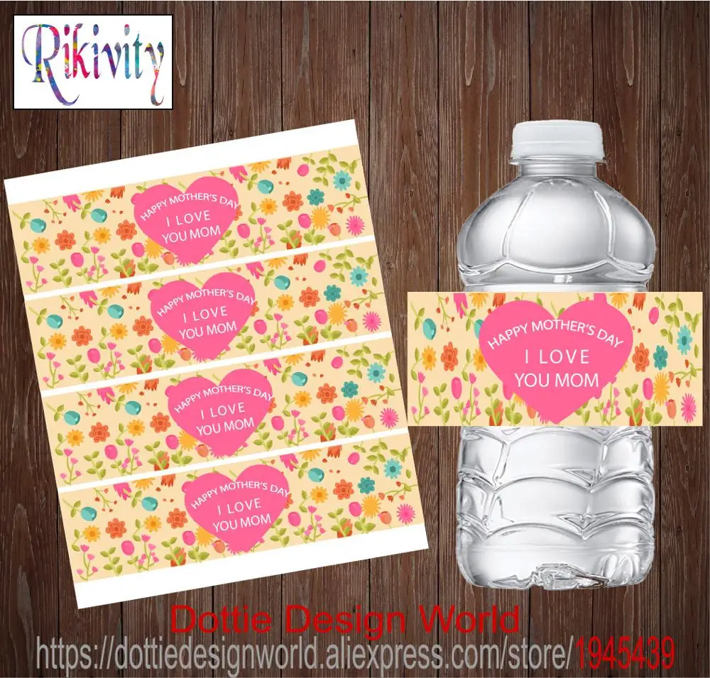 20 штук пользовательские счастливый день матери на рождения вечерние бутылка для