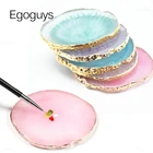 Круглый полимерный агатовый камень, 1 шт., палитра цветов для ногтей, поддон для гель-лака, для смешивания рисунков, пластины для маникюра, дизайна ногтей