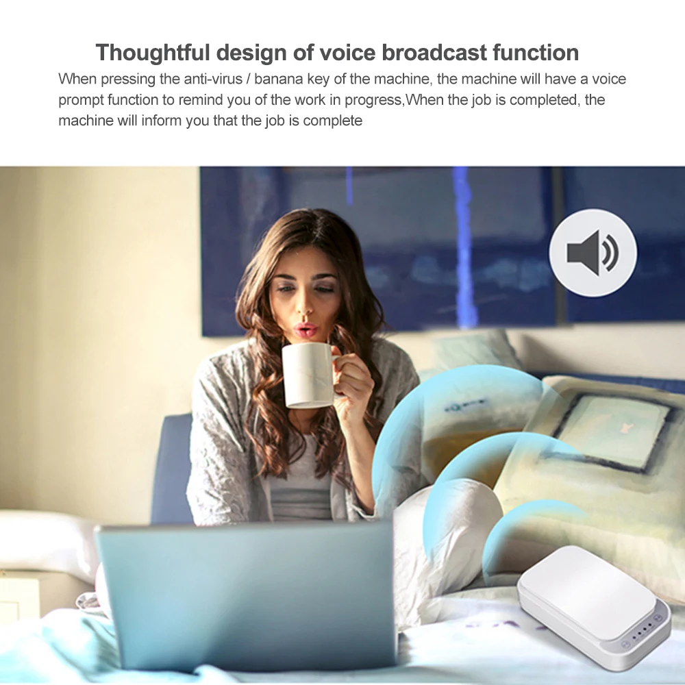 Умная УФ дезинфицирующая маска ультрафиолетовый стерилизатор коробка Uvc легкий