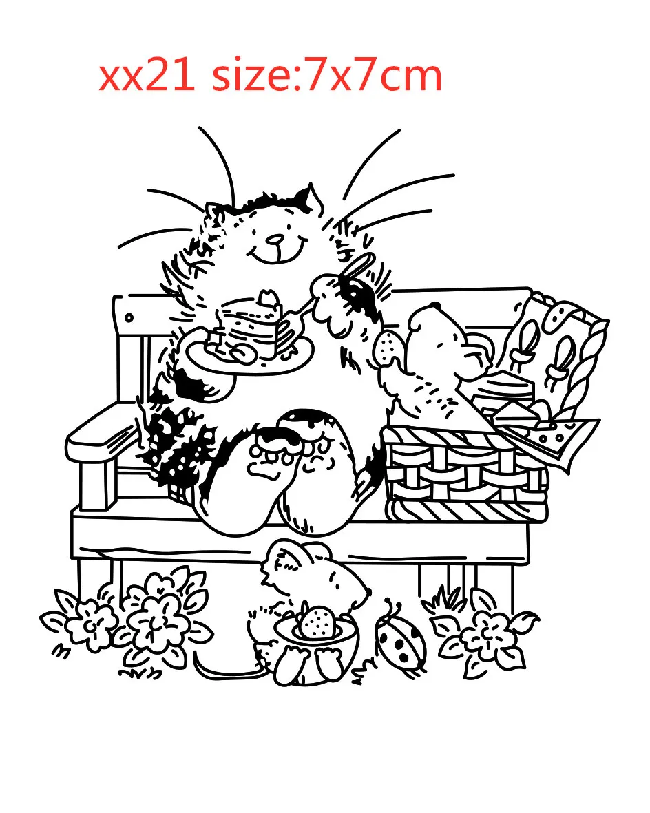 

cats ransparent Clear Stamps Metal cutting die Silicone Seals for DIY scrapbooking photo album Card Making