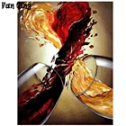 Алмазная живопись 5D сделай сам, Винные бокалы красного и белого вина, мозаика, вышивка крестиком, квадратныекруглые алмазные картины для домашнего декора