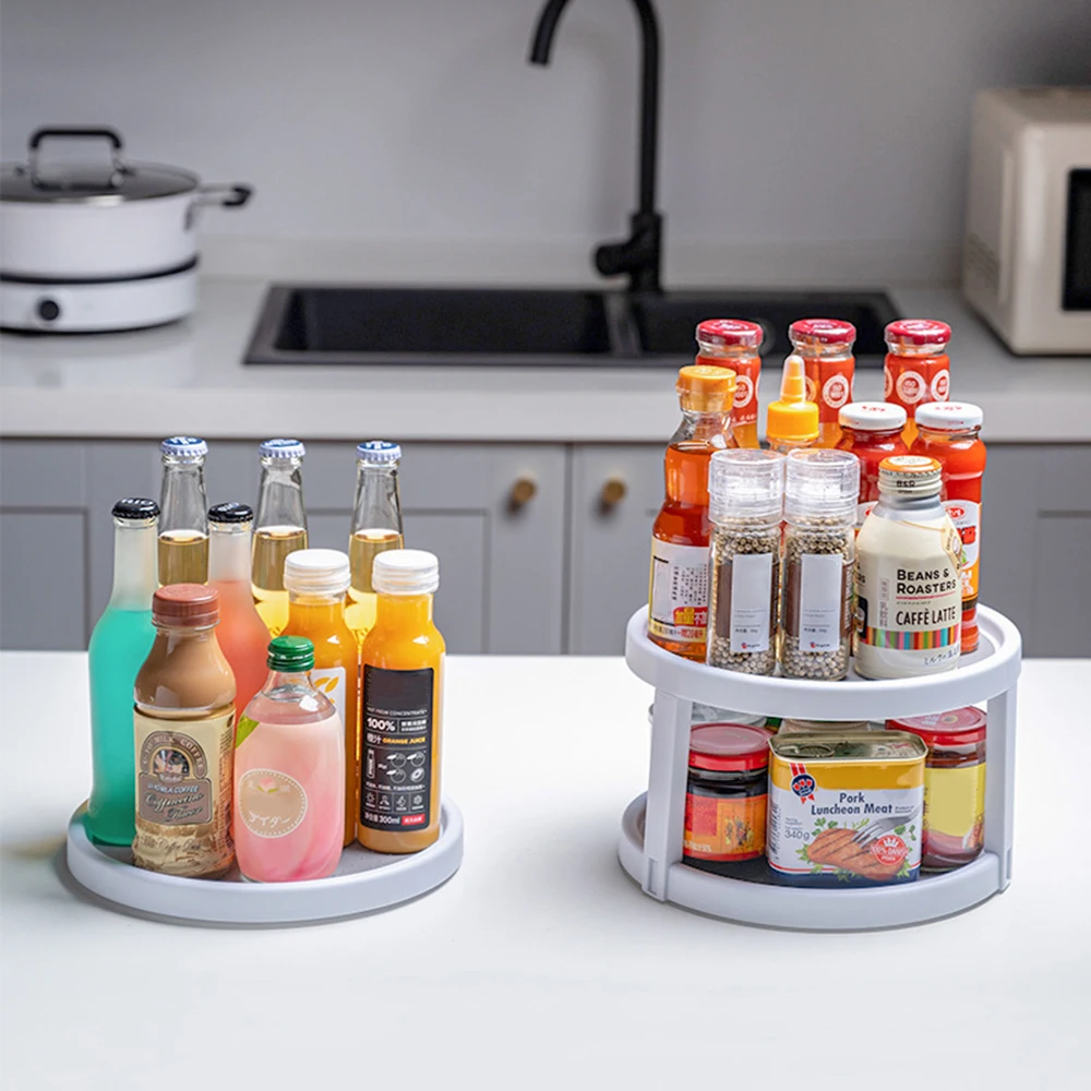 Вращающийся настольный кухонный лоток для хранения Многофункциональный