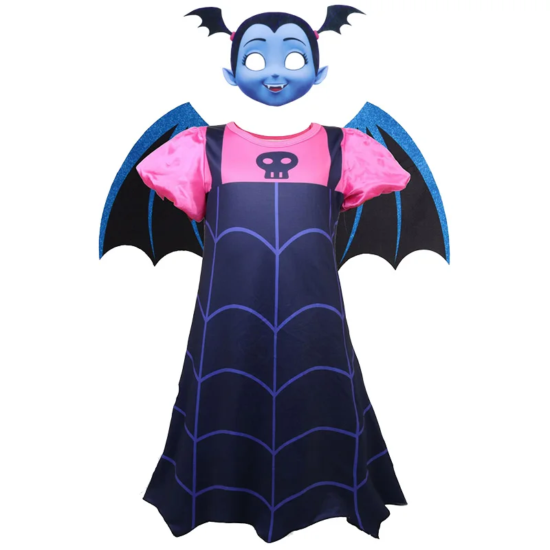 B-1 Vampirina/платье для девочек на Хэллоуин; Детский карнавальный Рождественский костюм вампира; детская одежда для дня рождения; летняя одежда; аксессуары - Цвет: B-1