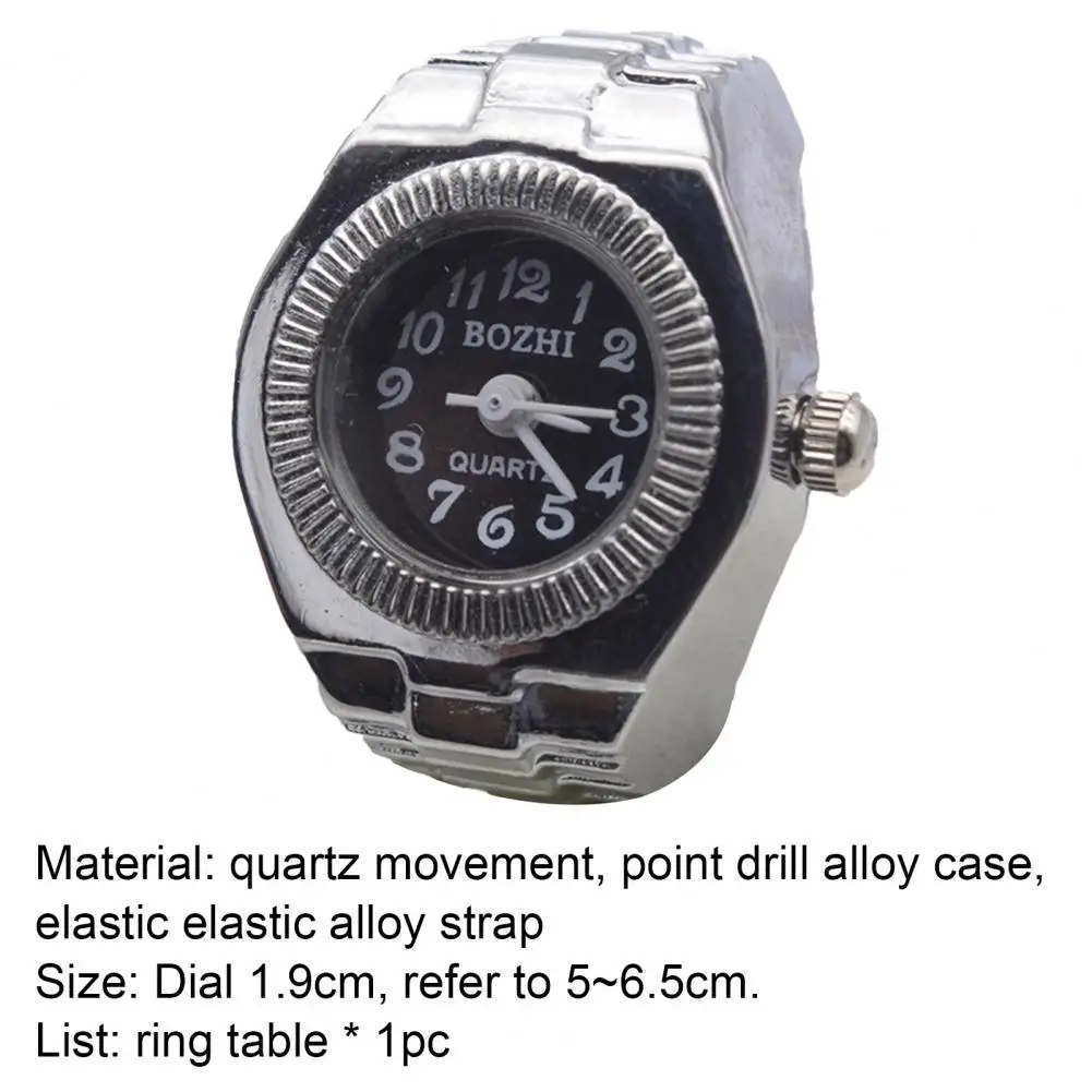 

Couple Watch High Elastic Adjustable Alloy Fashionable Finger Ring Watch for Men