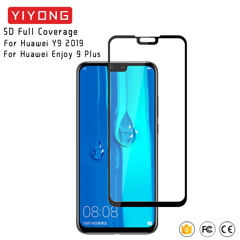25 шт./лот YIYONG 5D полное покрытие стекло для Huawei Y9 Prime 2019 закаленное Защита экрана Y5 Y6