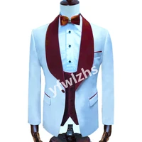 new arrival one button groomsmen shawl lapel groom tuxedos men suits weddingprom best blazer jacketpantsvesttie c87