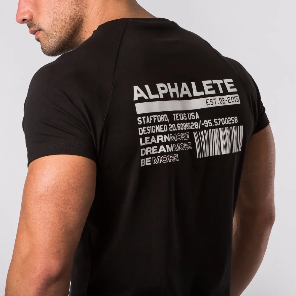 ALPHALETE летняя новинка Мужская футболка для тренажерных залов фитнеса