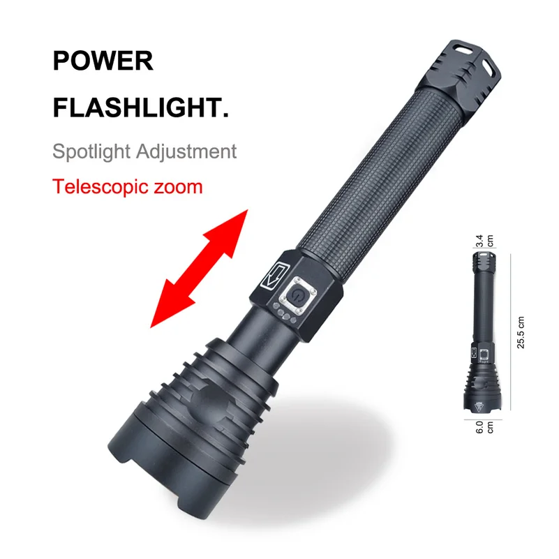 저렴한 슈퍼 강력한 LED 손전등 USB 충전식 토치 XHP90 Led 플래시 라이트 18650 또는 26650 핸드 램프 XHP90.2 캠핑 랜턴, 조명, 라이트닝, 밝은, 잘 보이는, 식별